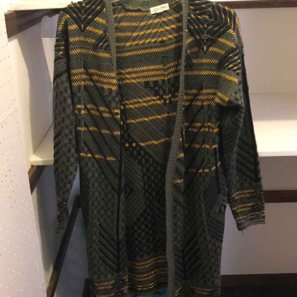 Longer patterned cardigan